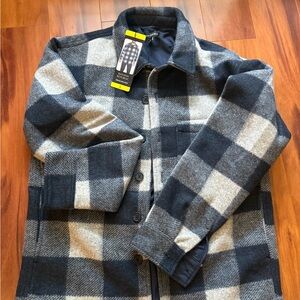 Banana Republic Men's Navy and Gray Shirt Jacket